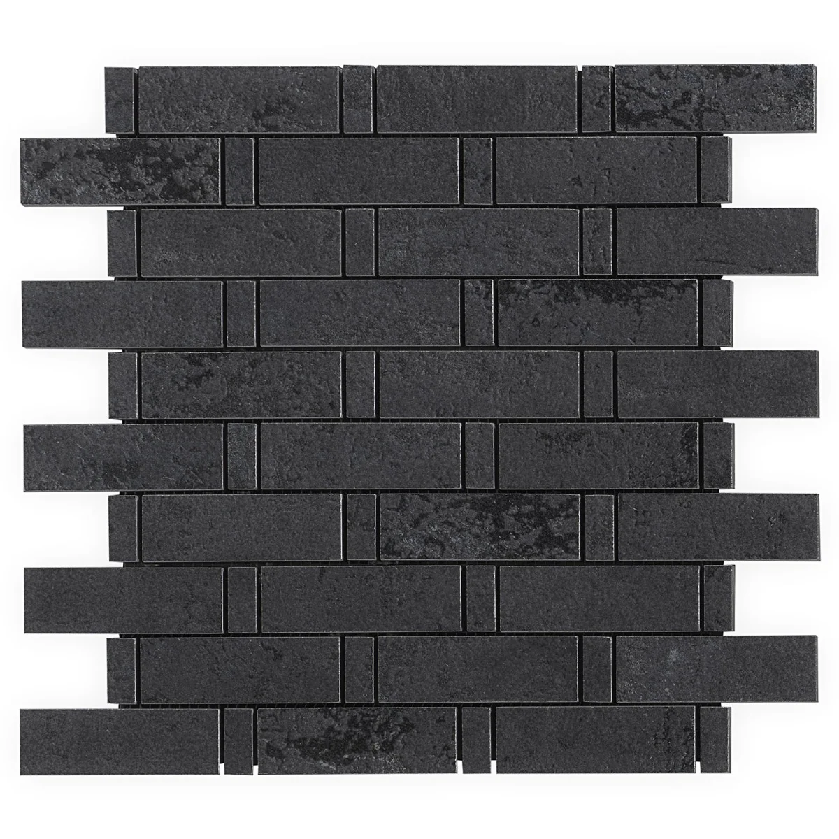 Lux Tile Portrait Black Weave Matte Porcelain Mosaic Tile - Image 3