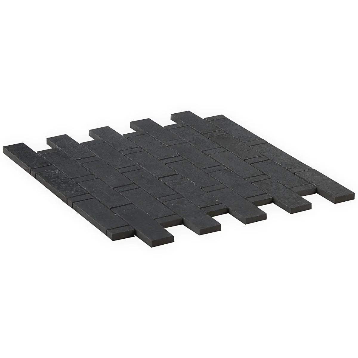 Lux Tile Portrait Black Weave Matte Porcelain Mosaic Tile - Image 4