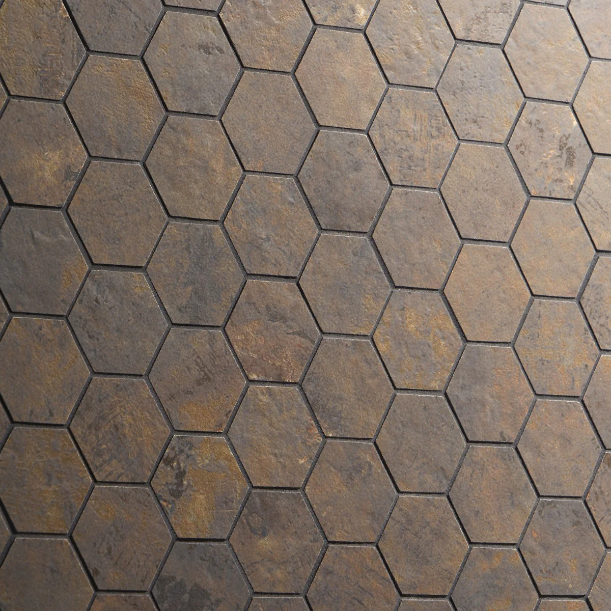 Lux Tile Portrait Copper 2" Hexagon Matte Porcelain Mosaic Tile - Image 6