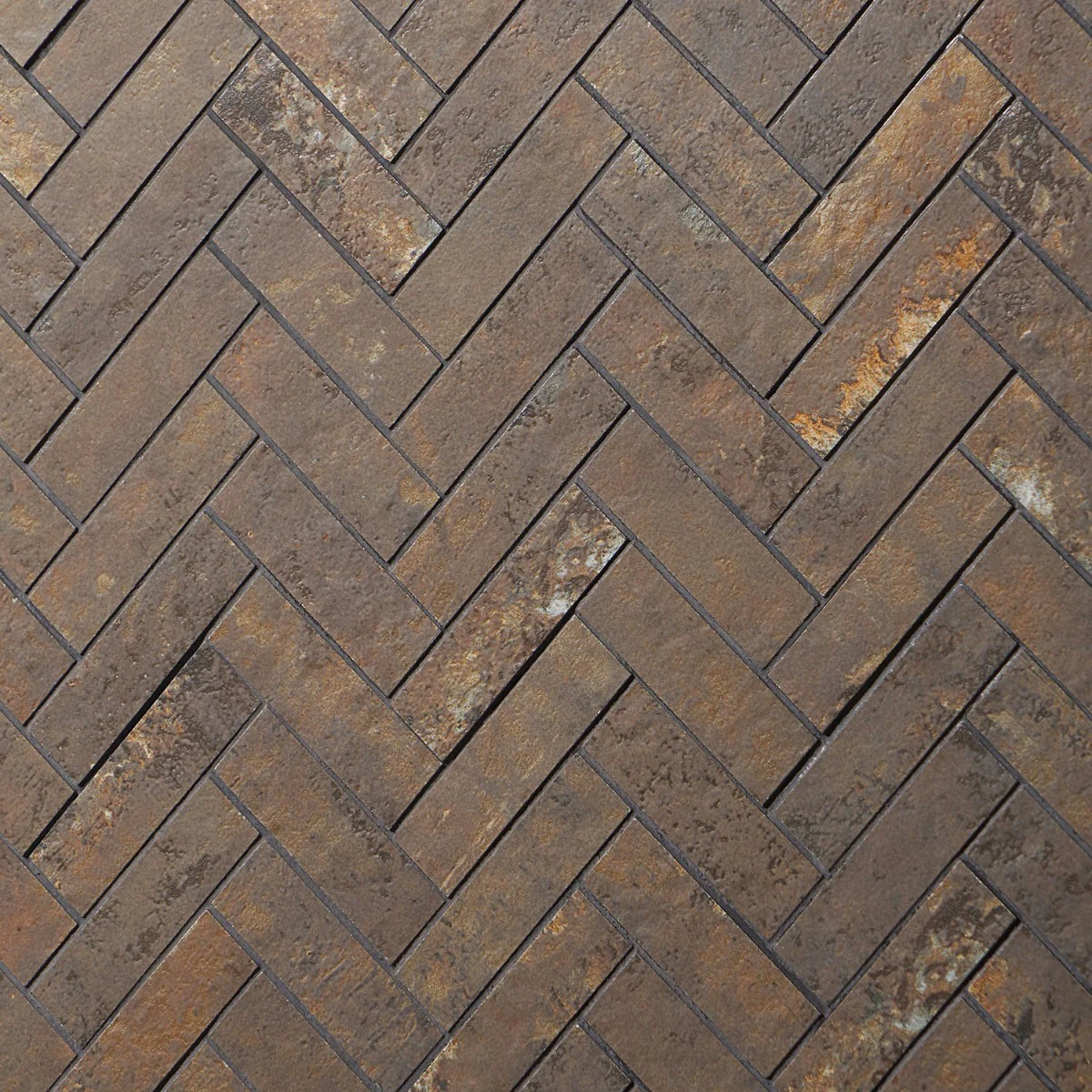 Lux Tile Portrait Copper Herringbone Matte Porcelain Mosaic Tile - Image 2