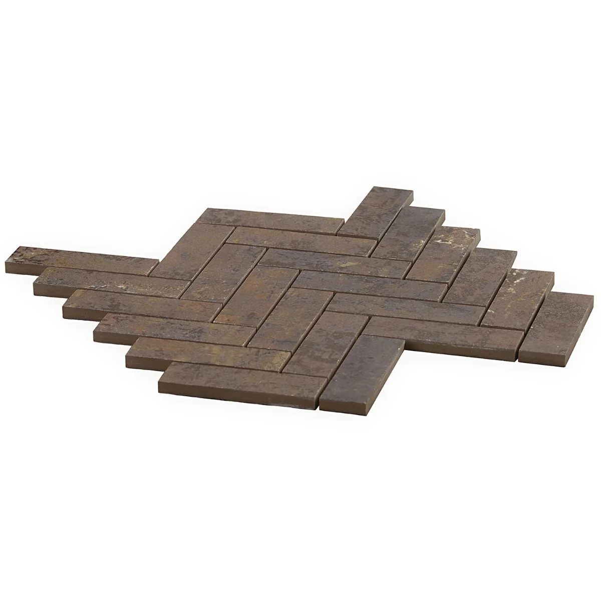 Lux Tile Portrait Copper Herringbone Matte Porcelain Mosaic Tile - Image 4