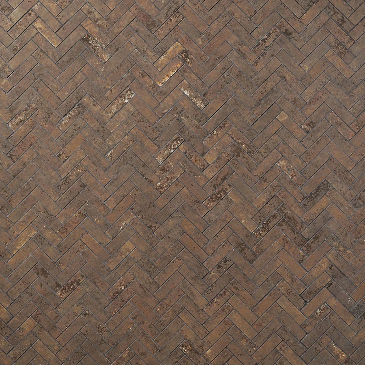 Lux Tile Portrait Copper Herringbone Matte Porcelain Mosaic Tile - Image 7