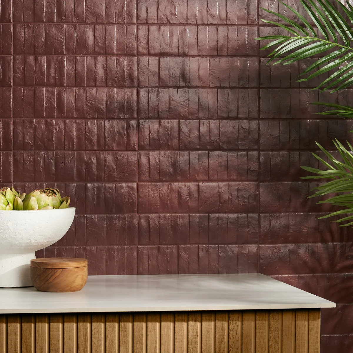 Lux Tile Rework Burgundy Matte Porcelain Subway Tile 3x12