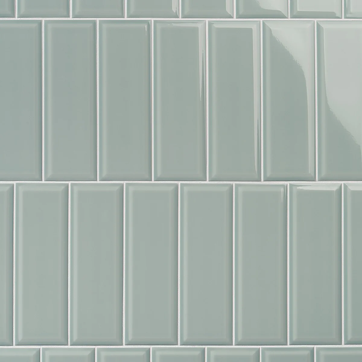 Lux Tile Rise Sage Green 4x12 Beveled Glossy Ceramic Subway Tile - Image 5