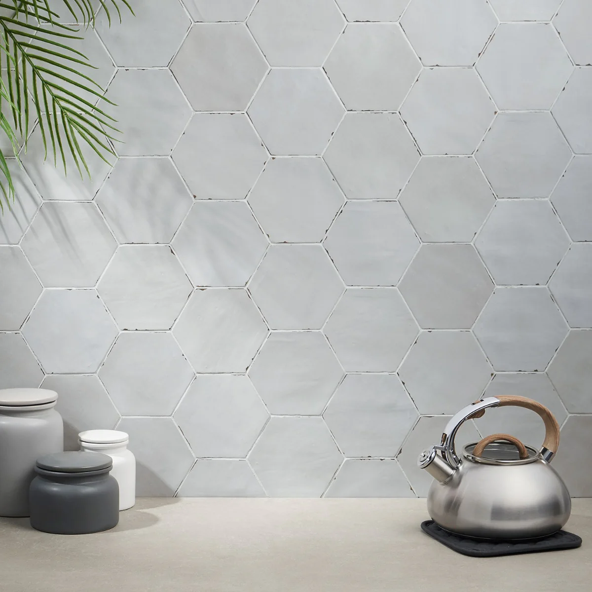Lux Tile Sasha Hex Gray Matte Porcelain Tile 6" - Image 9