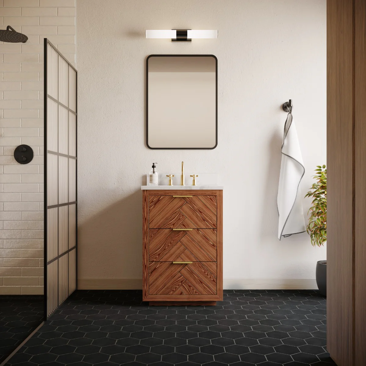 Lux Tile Sasha Hex Nero Black 6" Matte Porcelain Hexagon Tile - Image 2