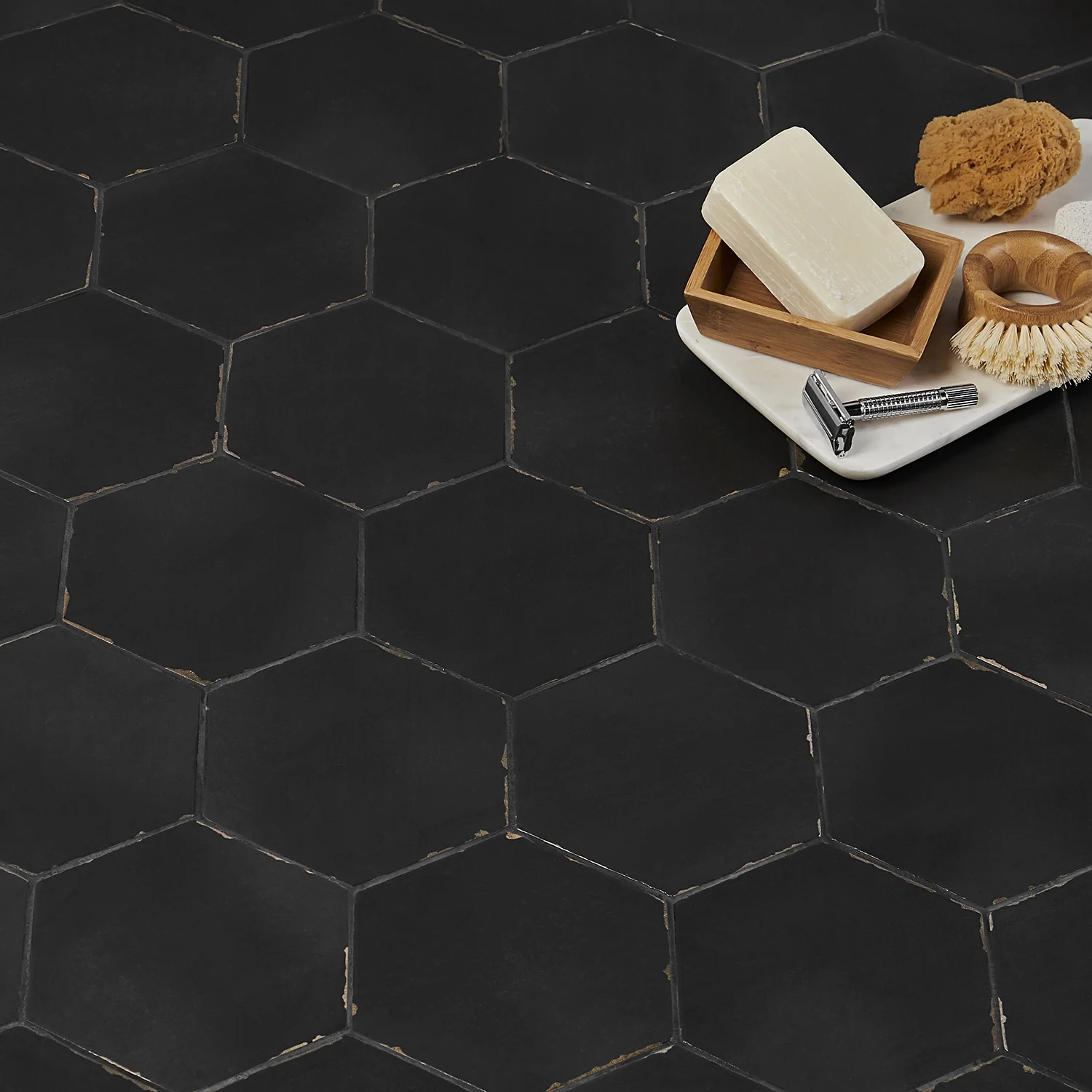 Lux Tile Sasha Hex Nero Black 6" Matte Porcelain Hexagon Tile - Image 6