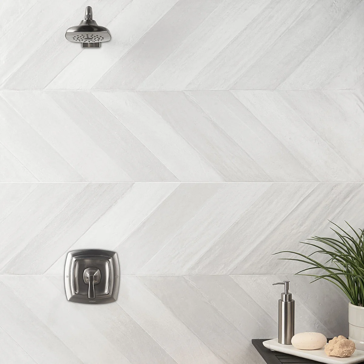 Lux Tile Sculpt White Chevron 24x48 Natural Porcelain Tile - Image 4