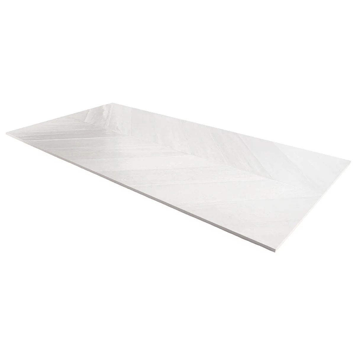 Lux Tile Sculpt White Chevron 24x48 Natural Porcelain Tile - Image 6