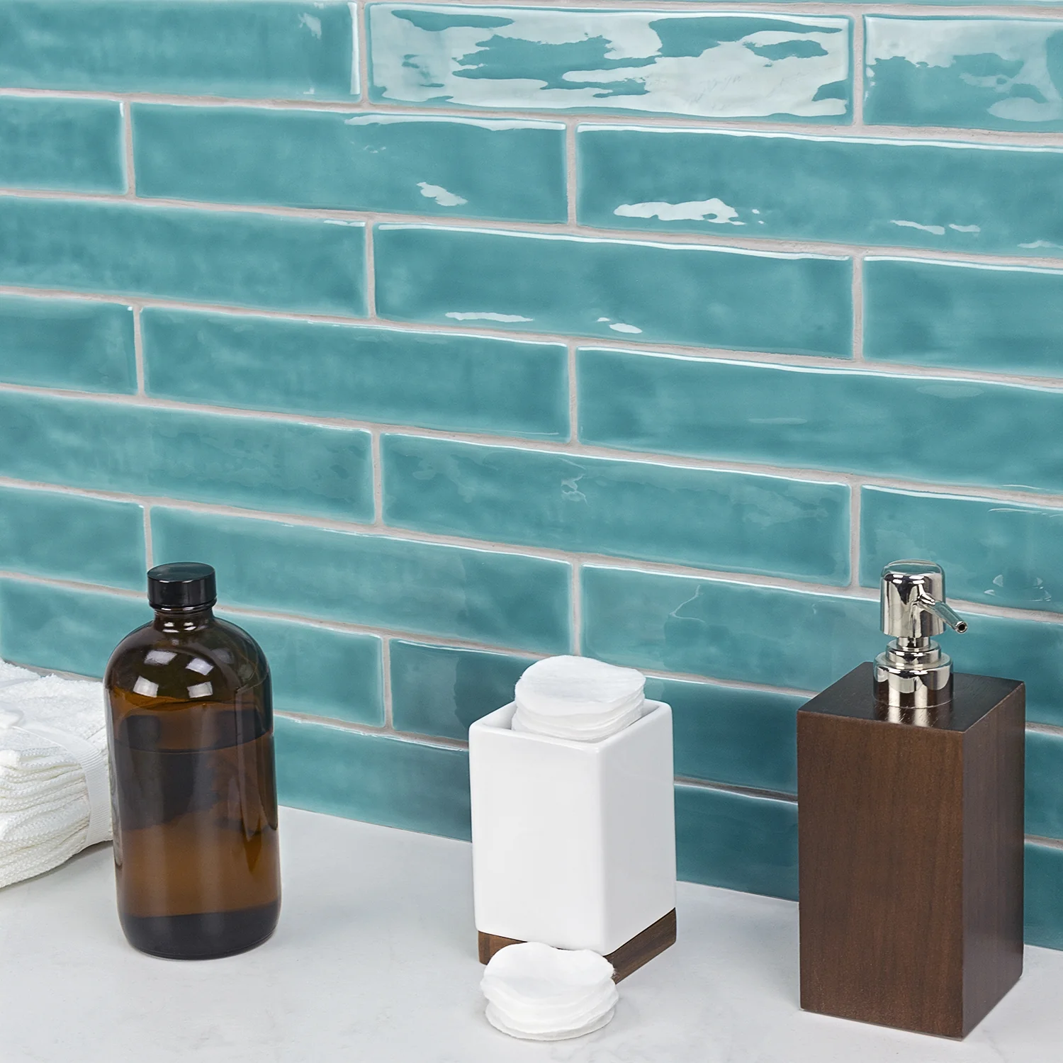 Lux Tile Seaport Aquamarine 2x10 Polished Ceramic Subway Tile - Image 4