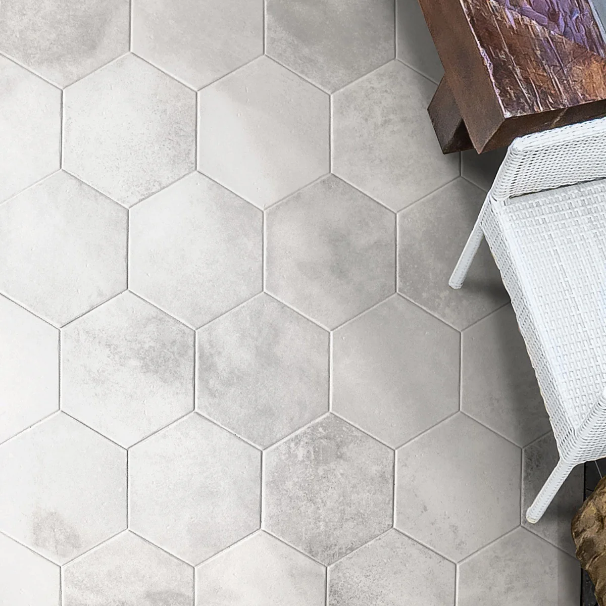 Lux Tile Terra Pompeii Blanco 8" Hexagon Matte Porcelain Tile - Image 7