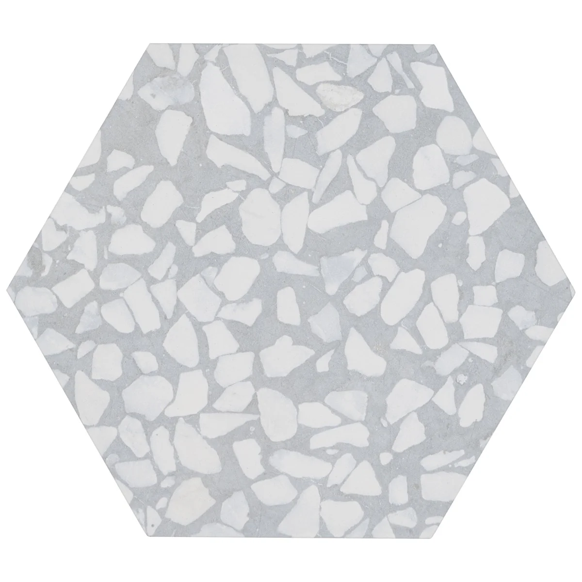 Lux Tile Terrazzo Hex Azulio Blue 9" Matte Porcelain Tile - Image 3