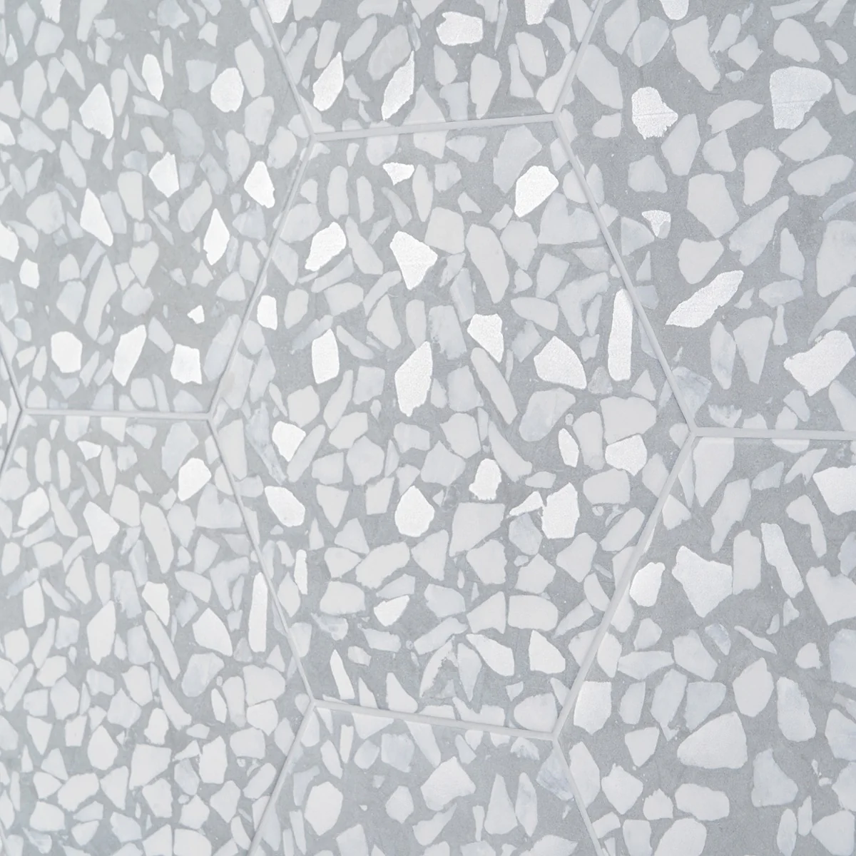 Lux Tile Terrazzo Hex Azulio Blue 9" Matte Porcelain Tile - Image 4
