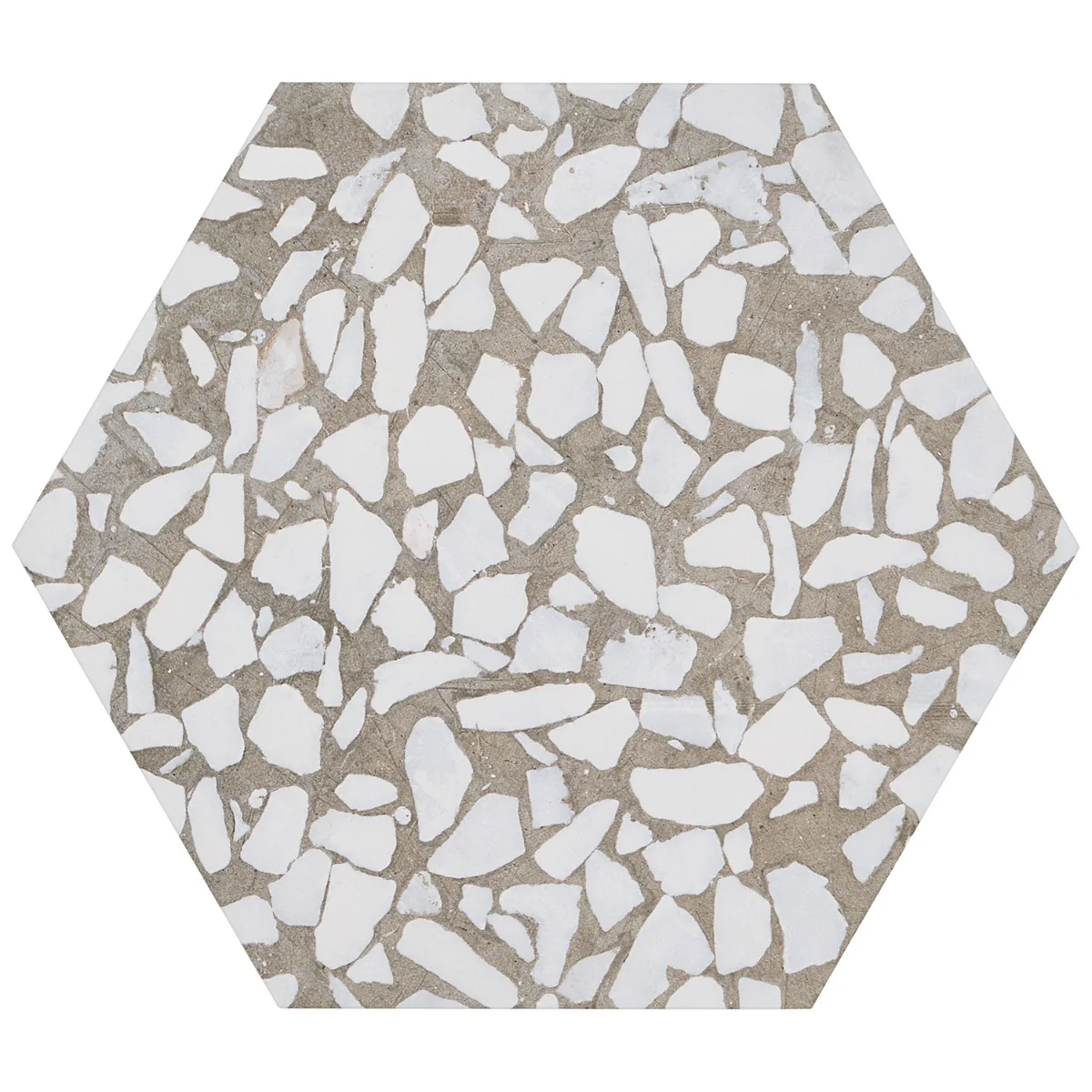 Lux Tile Terrazzo Hex Grigio Gray 9" Matte Porcelain Tile - Image 3