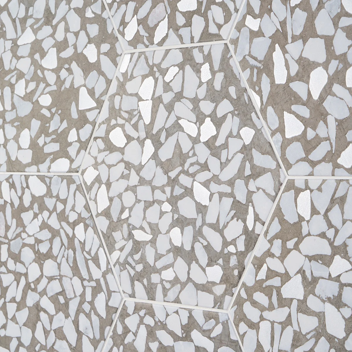Lux Tile Terrazzo Hex Grigio Gray 9" Matte Porcelain Tile - Image 4