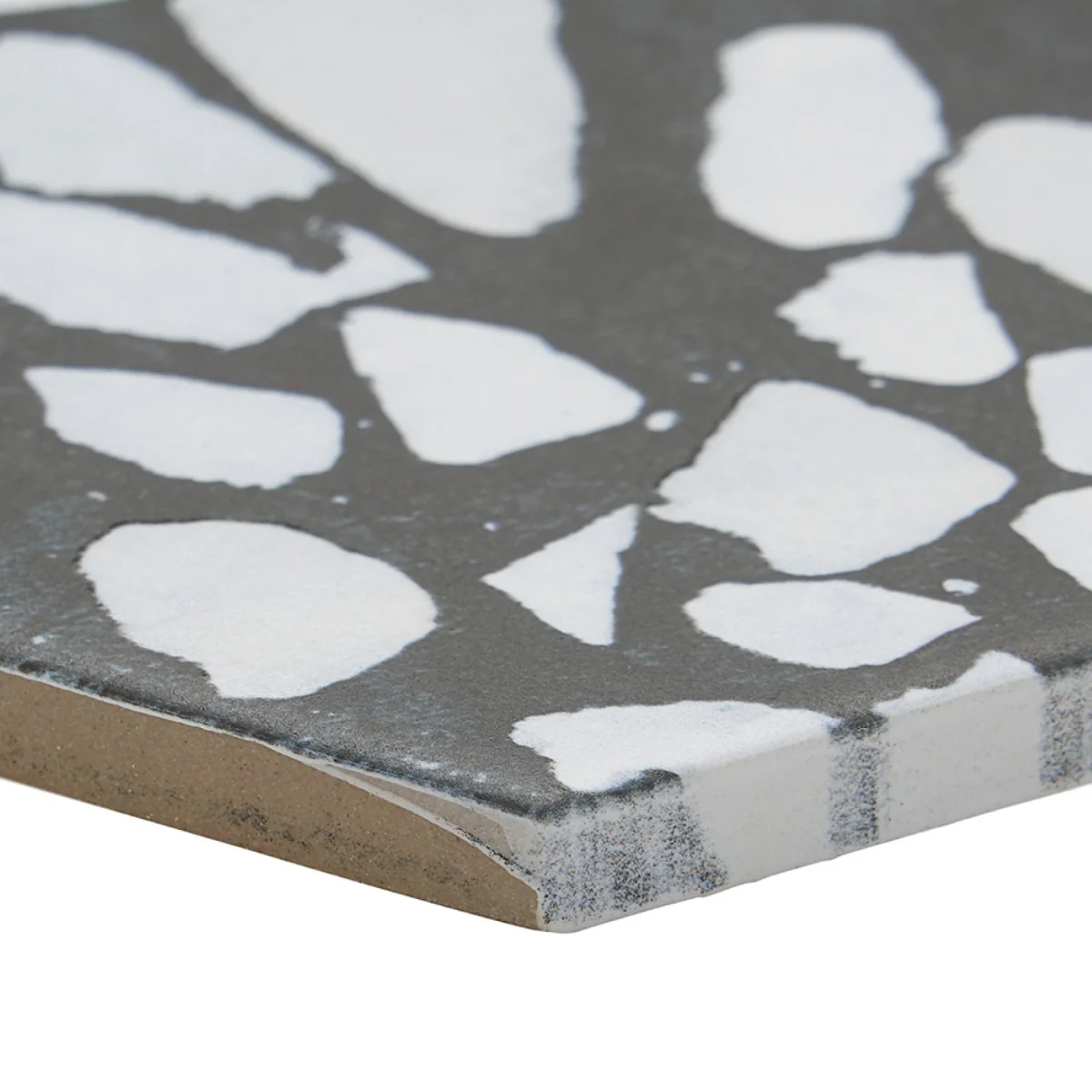 Lux Tile Terrazzo Hex Nero Black & White 9" Matte Porcelain Tile - Image 6