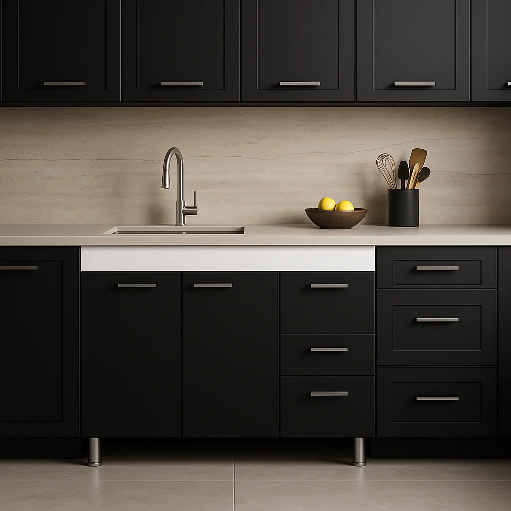 Magic Home 3-Drawer Ferretti Base Cabinet, Black and White - Image 3