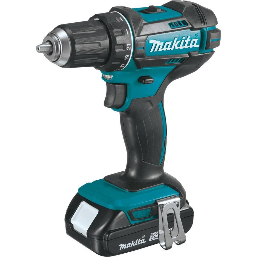 Makita 1.5Ah 18V LXT Lithium‑Ion Compact Cordless 1/2 in. Driver‑Drill Kit (XFD10SY) - Image 5
