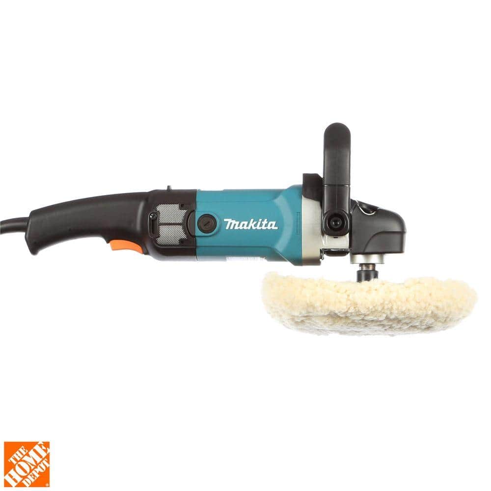 Makita 10 Amp 7 in. Corded 3,000 RPM Variable Speed Polisher with Side Handle, Wool Bonnet and 21 in. Contractor Bag - Image 2