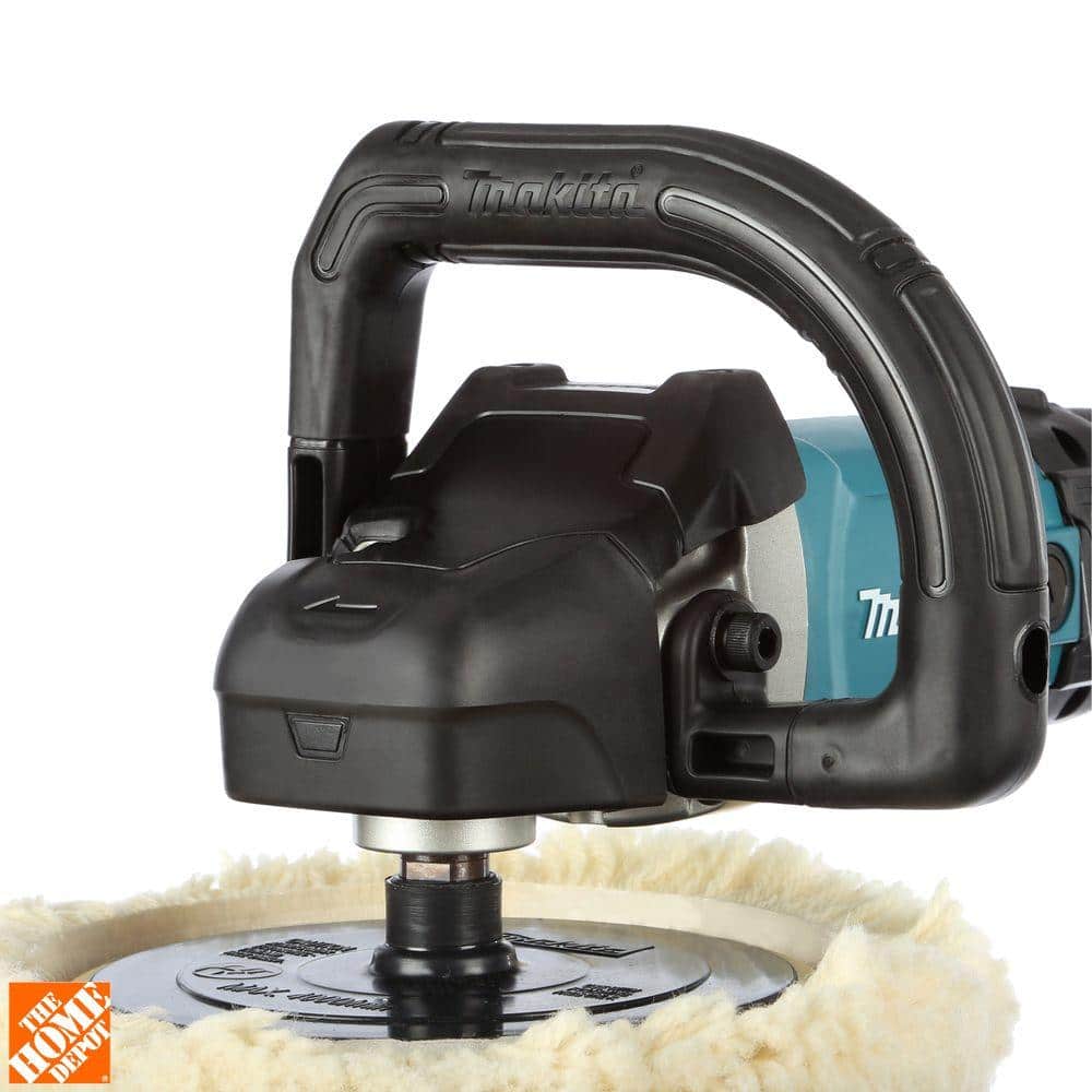 Makita 10 Amp 7 in. Corded 3,000 RPM Variable Speed Polisher with Side Handle, Wool Bonnet and 21 in. Contractor Bag - Image 5