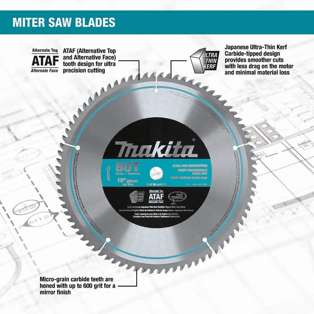 Makita 10 in. Dual Slide Compound Miter Saw with 10 in. x 80T Micro-Polished Miter Saw Blade - Image 3