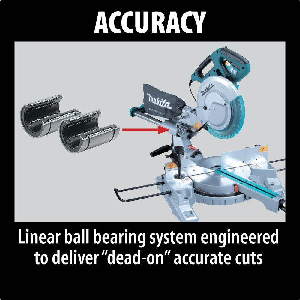 Makita 10 in. Dual Slide Compound Miter Saw with 10 in. x 80T Micro-Polished Miter Saw Blade - Image 8