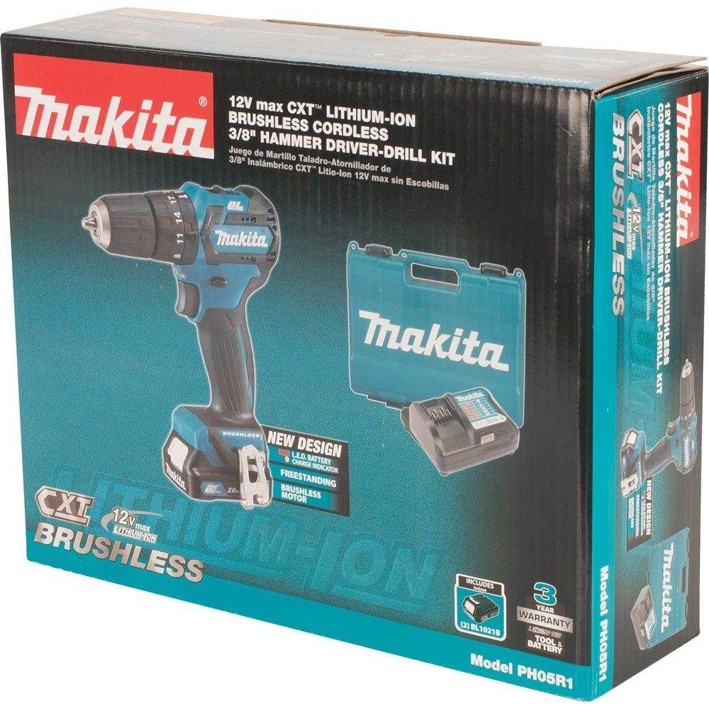 Makita 12V Max CXT Lithium‑Ion 3/8 in. Brushless Cordless Hammer Driver‑Drill Kit with (2) 2.0Ah Batteries, Charger and Hard Case - Image 7