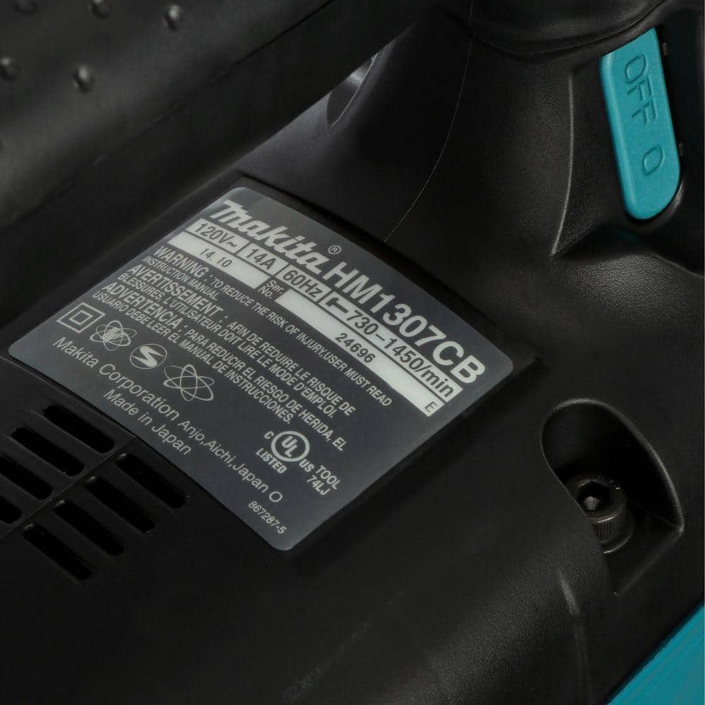 Makita 14 Amp 1-1/8 in. Hex Corded Variable Speed 35 lb. Demolition Hammer w/ Soft Start, LED, (1) Bull Point and Hard Case - Image 9