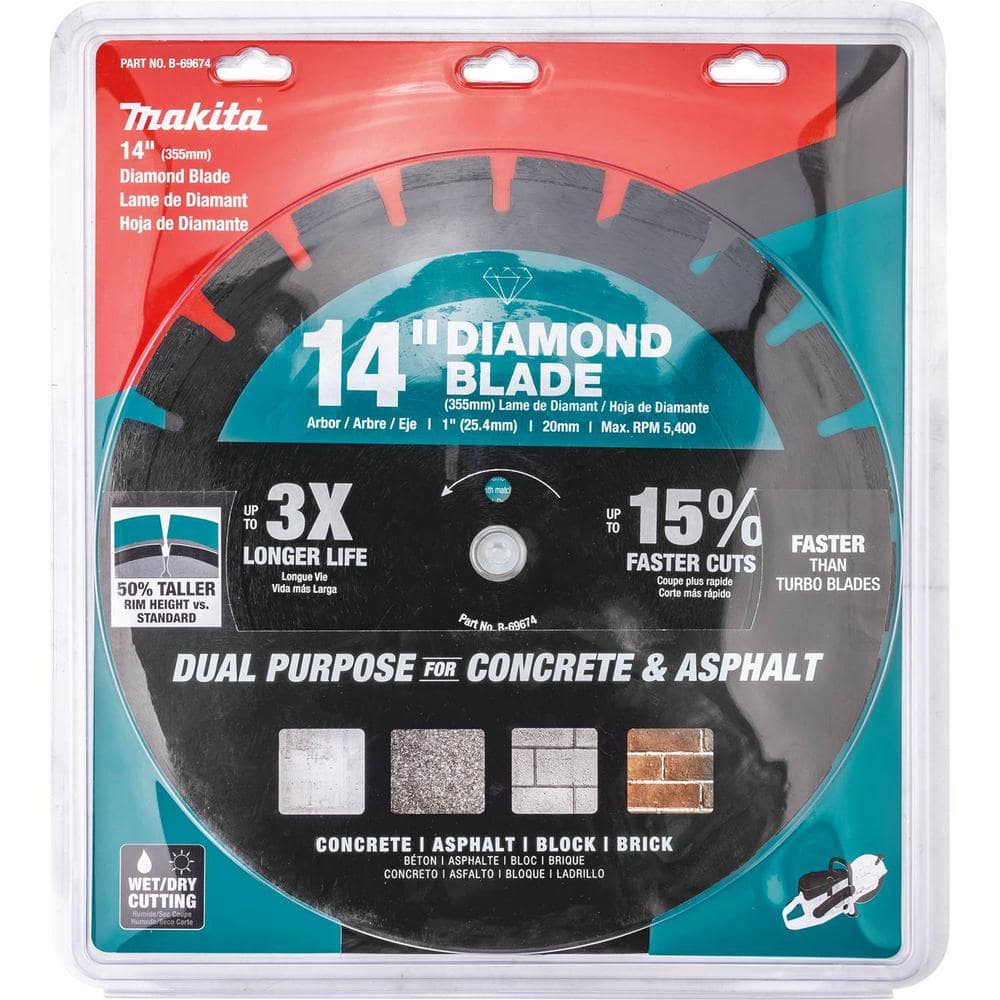 Makita 14 in. Premium Segmented Dual-Purpose Diamond Blade for 14 in. Power Cutter - Image 3