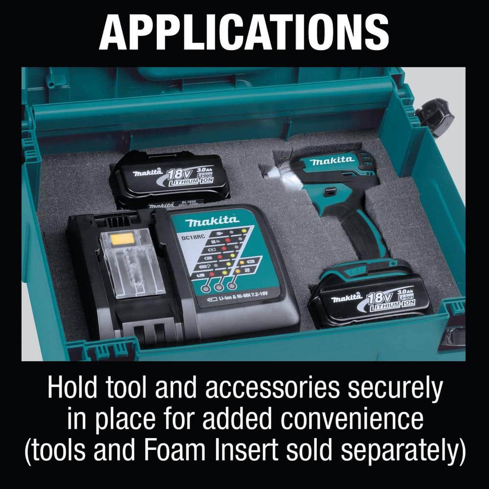 Makita 15.5 in. X-Large Interlocking Tool Box, 12.5 H x 15.5 W x 11.625 D, Teal - Image 2