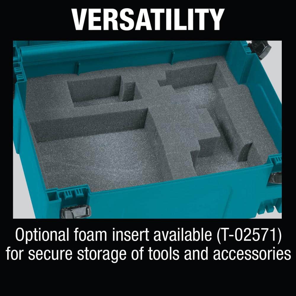 Makita 15.5 in. X-Large Interlocking Tool Box, 12.5 H x 15.5 W x 11.625 D, Teal - Image 3