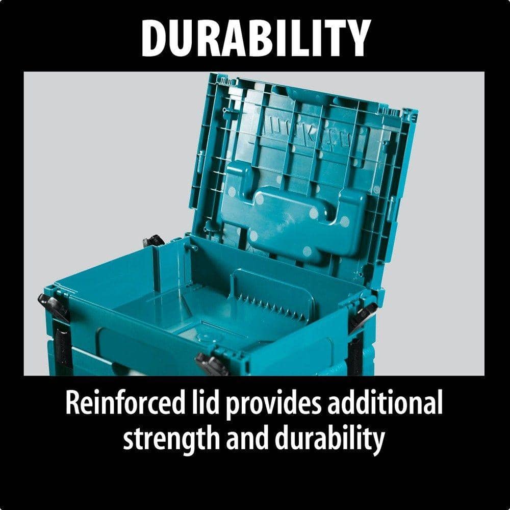 Makita 15.5 in. X-Large Interlocking Tool Box, 12.5 H x 15.5 W x 11.625 D, Teal - Image 5