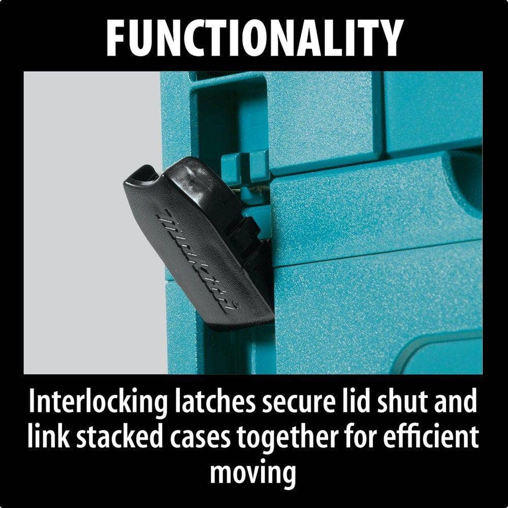 Makita 15.5 in. X-Large Interlocking Tool Box, 12.5 H x 15.5 W x 11.625 D, Teal - Image 6