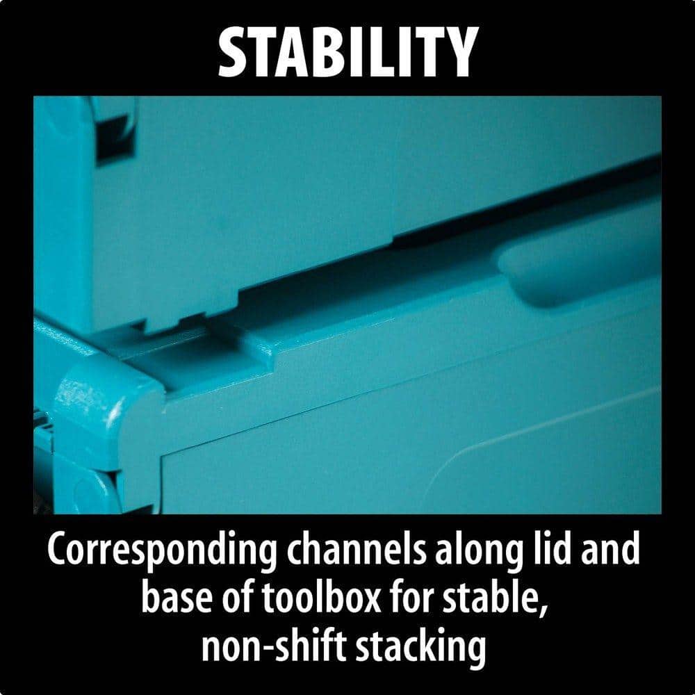 Makita 15.5 in. X-Large Interlocking Tool Box, 12.5 H x 15.5 W x 11.625 D, Teal - Image 7
