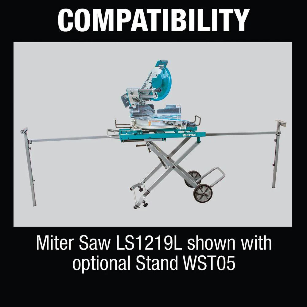 Makita 15-Amp 12 in. Dual-Bevel Sliding Compound Miter Saw with Laser and Portable Rise Miter Saw Stand, LS1219L + WST05 - Image 5