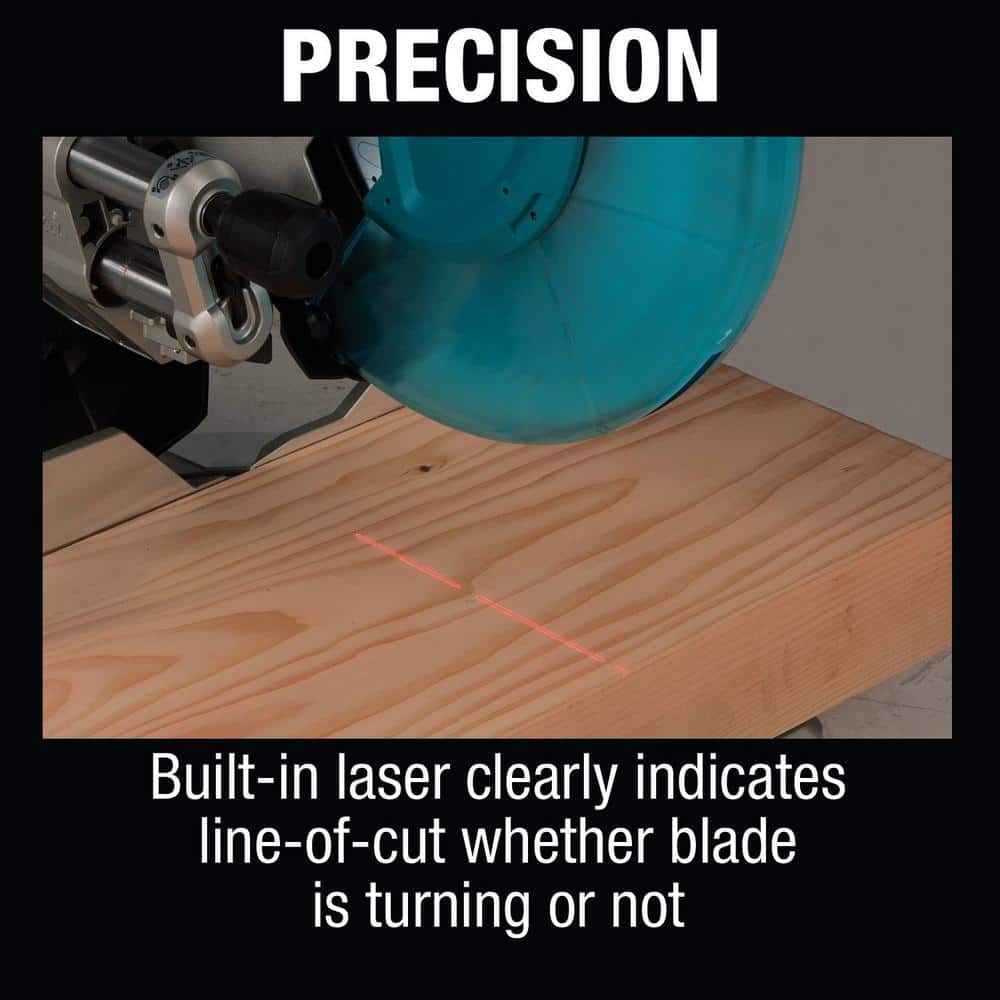Makita 15-Amp 12 in. Dual-Bevel Sliding Compound Miter Saw with Laser and Portable Rise Miter Saw Stand, LS1219L + WST05 - Image 6