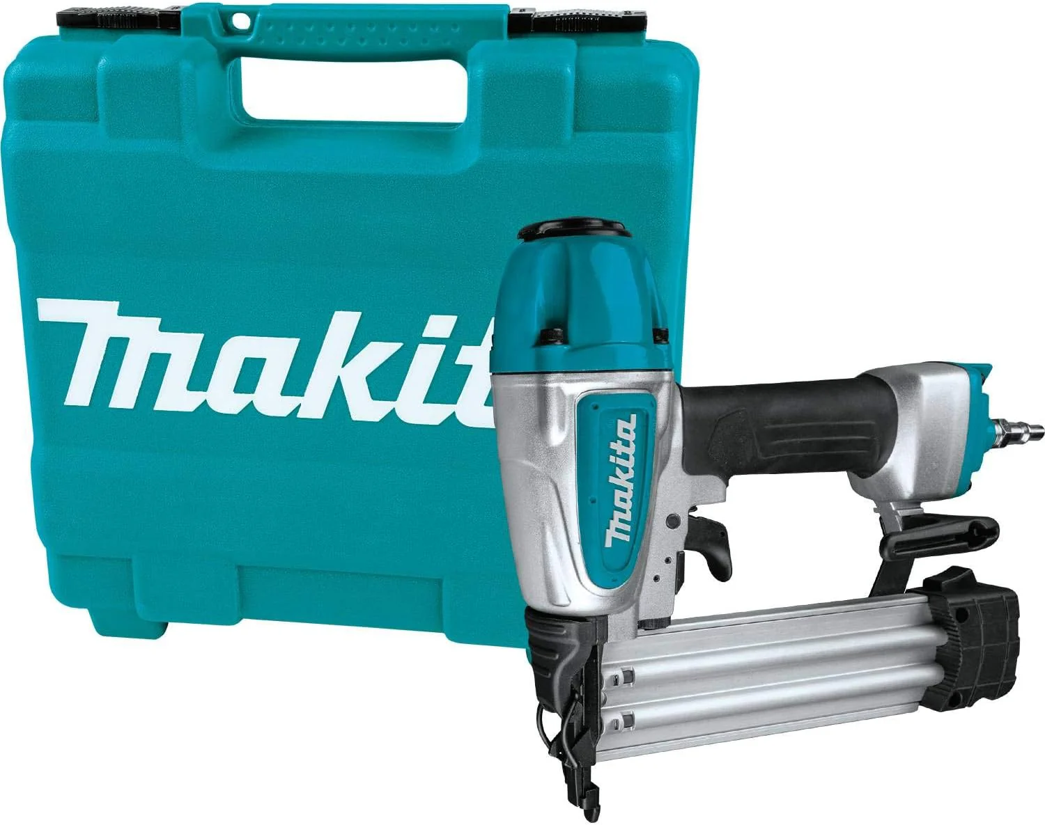 Makita 15 Amp 12 in. Dual-Bevel Sliding Compound Miter Saw with Laser + Bonus Pneumatic 2 in. 18-Gauge Brad Nailer - Image 3