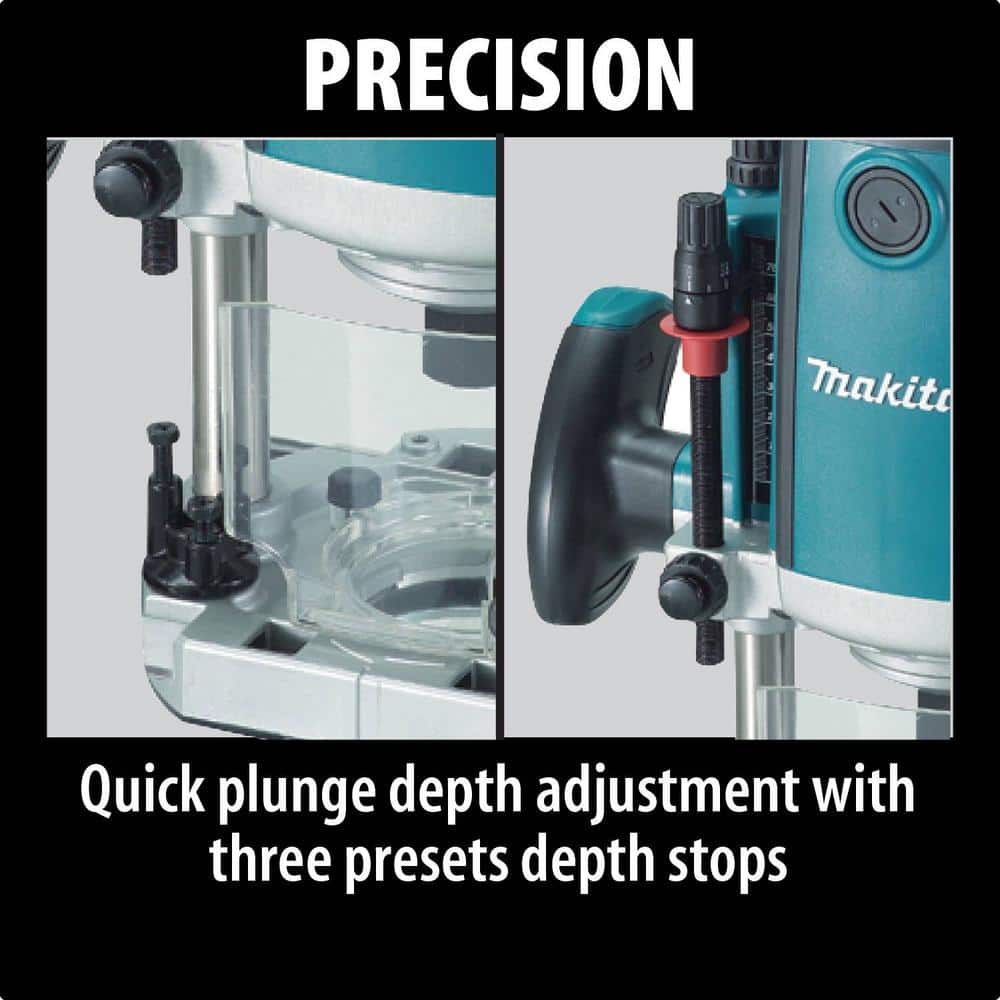 Makita 15-Amp 3-1/4 HP Corded Plunge Router, RP1800 - Image 6