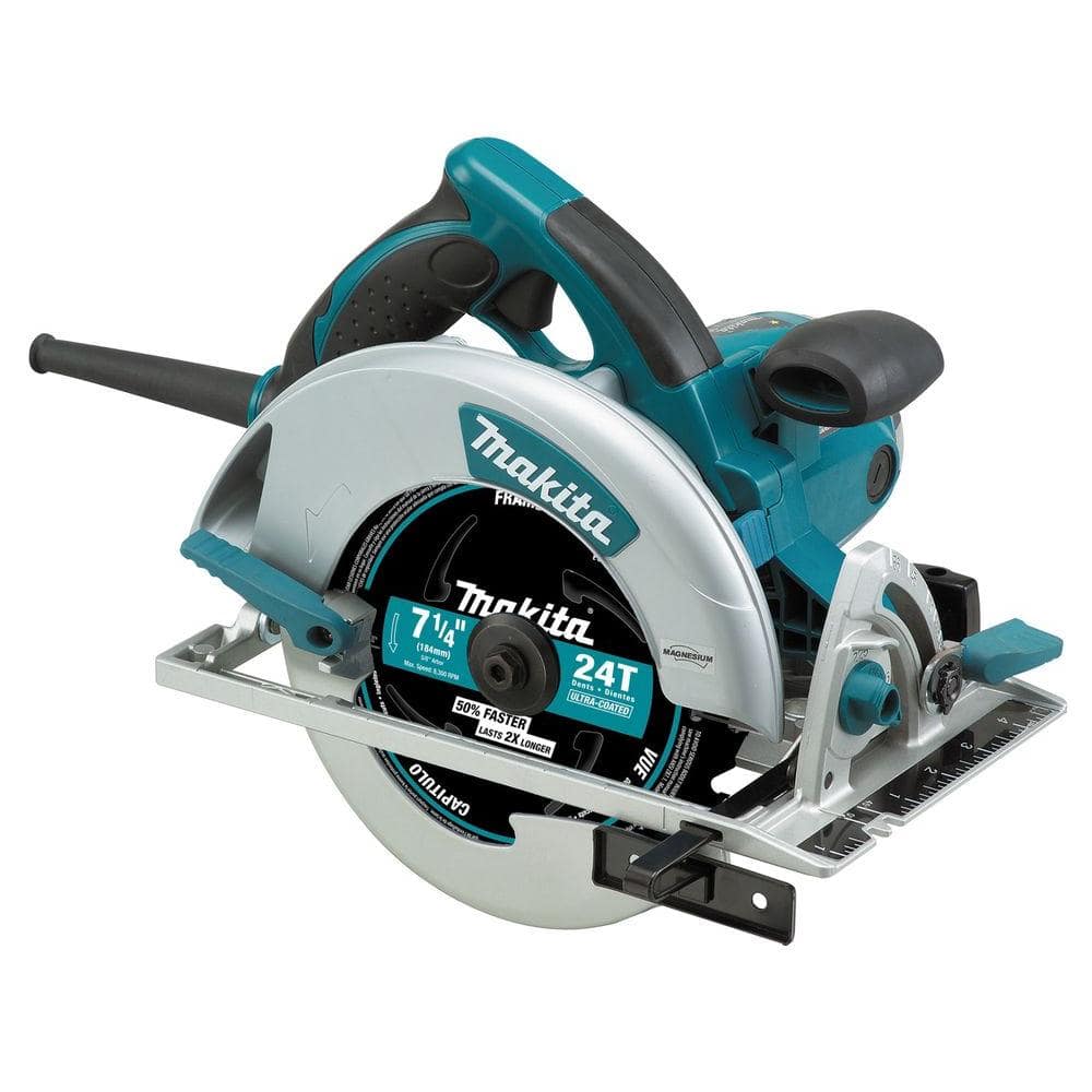 Makita 15 Amp 7-1/4 in. Corded Lightweight Magnesium Circular Saw with LED Light, Dust Blower, 24T Carbide blade, Hard Case - Image 3