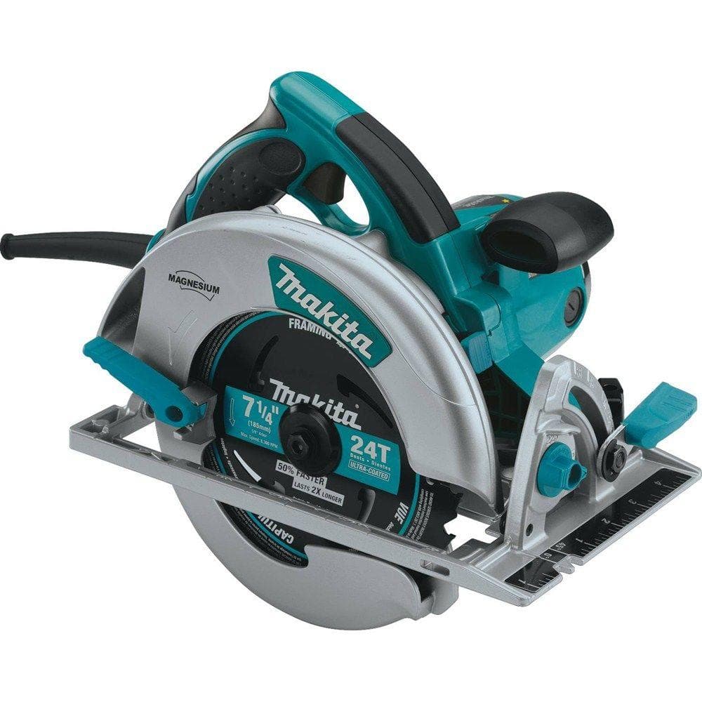 Makita 15 Amp 7-1/4 in. Corded Lightweight Magnesium Circular Saw with LED Light, Dust Blower, 24T Carbide blade, Hard Case - Image 4