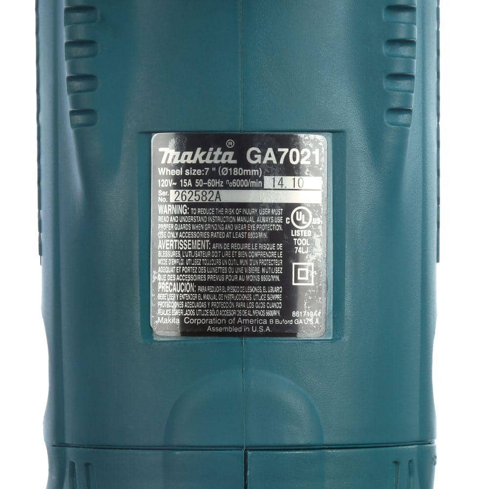 Makita 15 Amp 7 in. Corded Angle Grinder with Grinding wheel, Side handle and Wheel Guard - Image 9