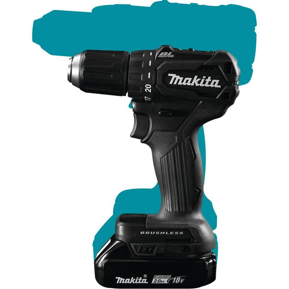 Makita 18-Volt 2.0 Ah LXT Lithium-Ion Sub-Compact Brushless Cordless 1/2 in. Driver-Drill Kit - Image 6