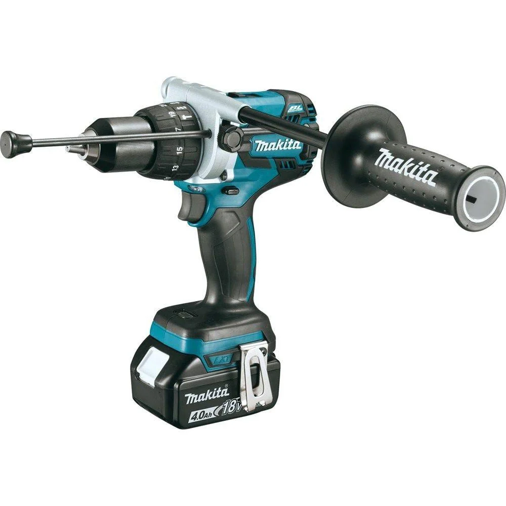 Makita 18-Volt LXT Brushless 1/2 in. Cordless Hammer Drill Kit with (2) 4.0Ah Batteries, Rapid Charger and Hard Case (XPH07MB) - Image 8