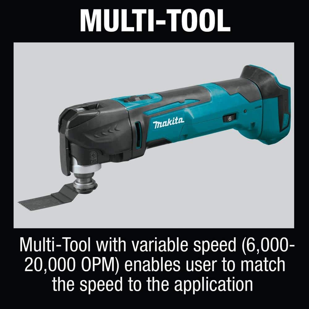 Makita 18-Volt LXT Lithium‑Ion Cordless 6‑Piece Combo Kit (Driver‑Drill/Impact Driver/Circular Saw/Multi‑Tool/Radio/Light), 3.0Ah - Image 3
