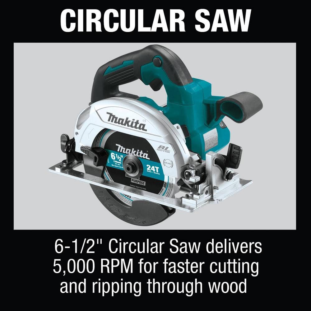 Makita 18-Volt LXT Lithium‑Ion Cordless 6‑Piece Combo Kit (Driver‑Drill/Impact Driver/Circular Saw/Multi‑Tool/Radio/Light), 3.0Ah - Image 6