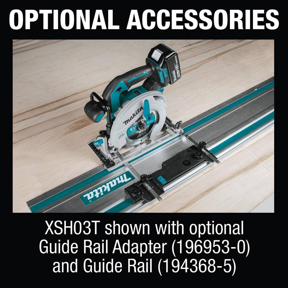 Makita 18V 5.0Ah LXT Lithium‑Ion Brushless Cordless 6-1/2 in. Circular Saw Kit (XSH03T) - Image 5