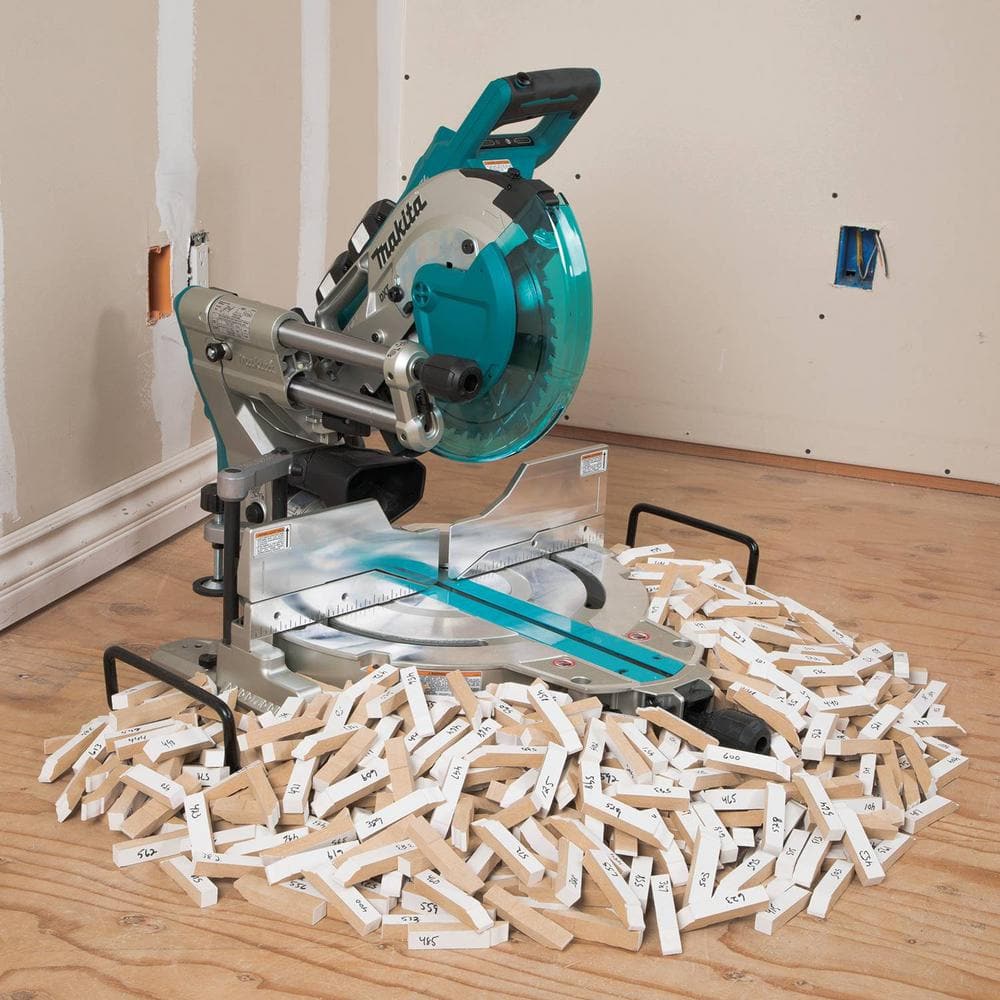 Makita 18V 5.0Ah X2 LXT Lithium‑Ion (36V) Brushless Cordless 10 in. Dual‑Bevel Sliding Compound Miter Saw with Laser Kit - Image 8