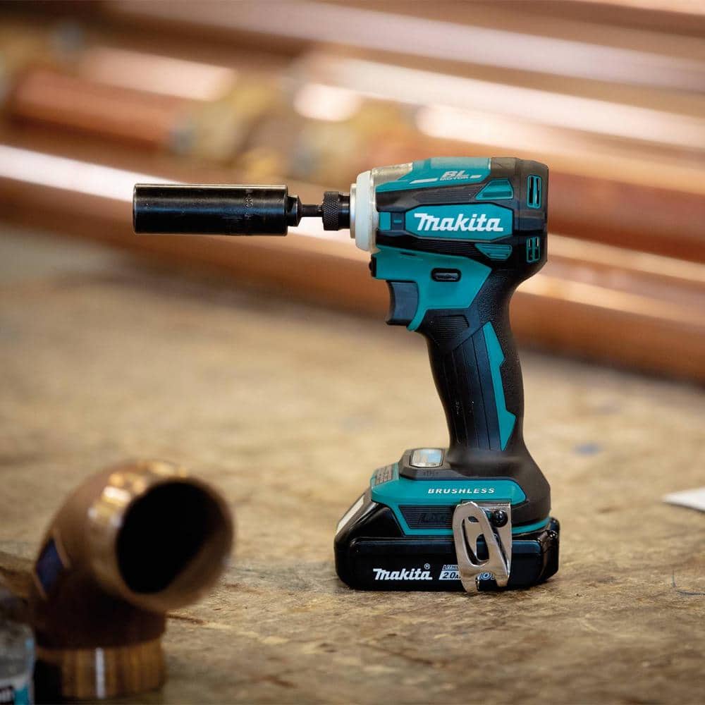 Makita 18V LXT 2.0Ah Lithium‑Ion Compact Brushless Cordless Impact Driver Kit with Quick‑Shift Mode, 4‑Speed (XDT19R) - Image 2