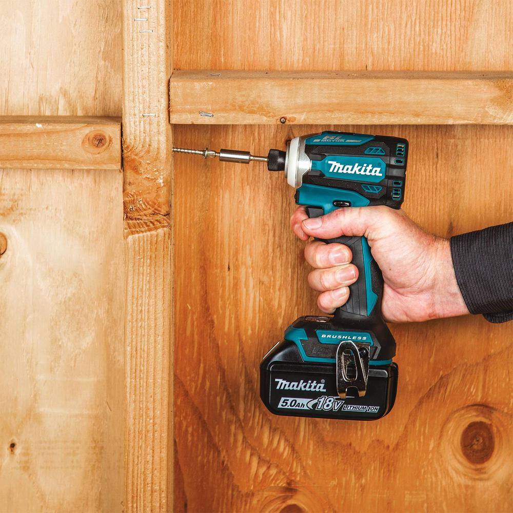 Makita 18V LXT 5.0Ah Brushless Cordless Impact Driver Kit with Quick-Shift Mode, 4-Speed (XDT16T) - Image 3