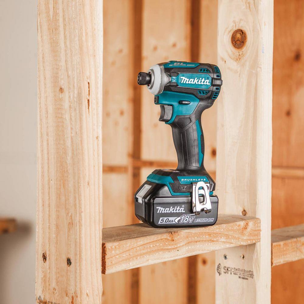 Makita 18V LXT 5.0Ah Brushless Cordless Impact Driver Kit with Quick-Shift Mode, 4-Speed (XDT16T) - Image 4